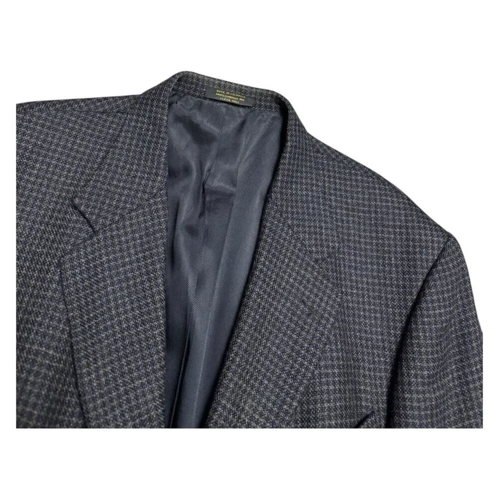 OSCAR DE LA RENTA Check WOOL Luxury Designer Blazer Suit Jacket Mens 46R